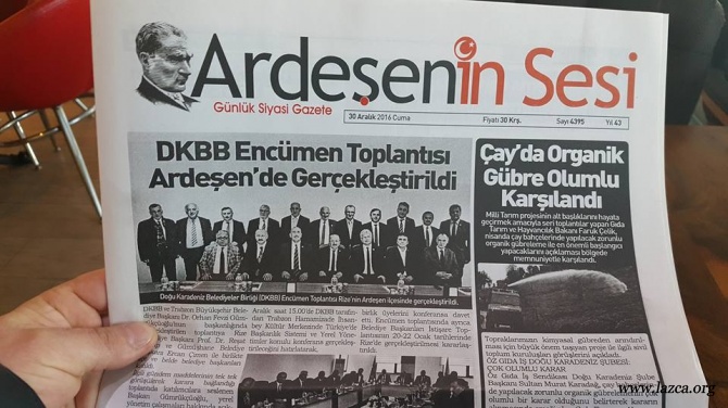 RİZE'NİN YEREL GAZETESİ SAYFALARINA LAZCAYI TAŞIDI